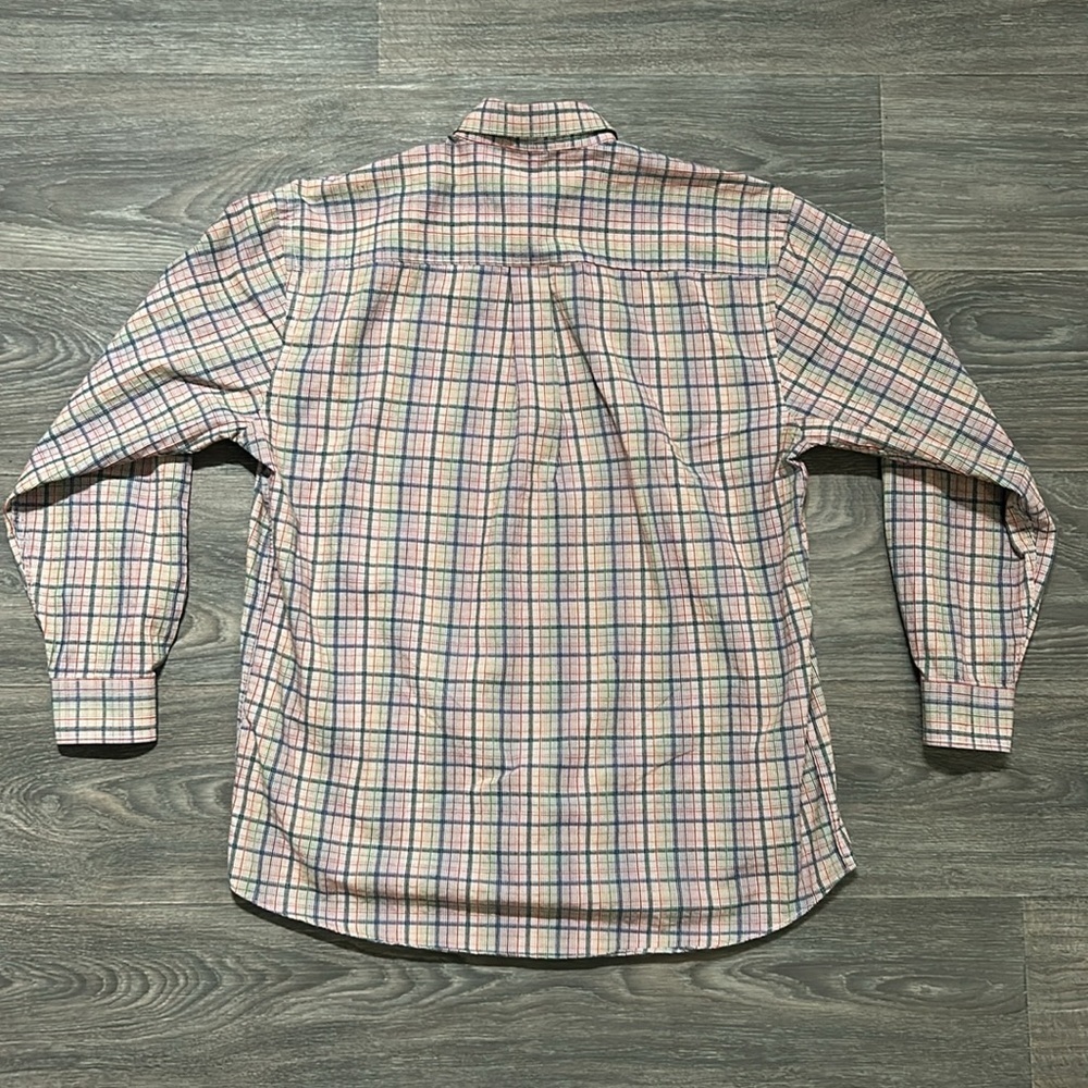 Alan Flusser Men’s Multicolor Plaid Button Up Long Sleeve Dress Shirt Size Large - Picture 2 of 10